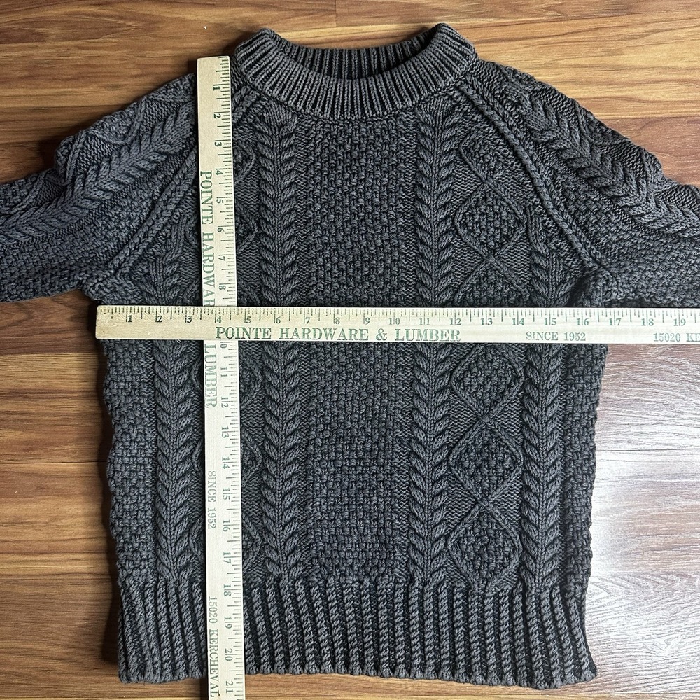 LL Bean Signature Fisherman Cable Knit 100% Cotton Sweater Womens Small Chunky - Picture 3 of 6